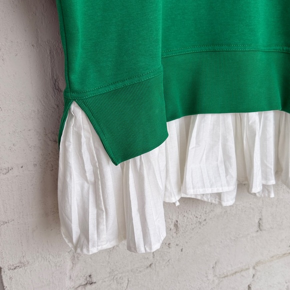 NWT Anthropologie Maeve Green/White V-Neck Twofer Knit Pullover Small - Picture 6 of 12